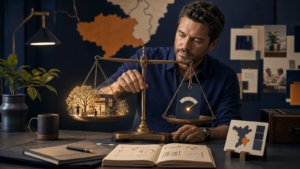 Profissional equilibrando o valor percebido pelo cliente e o preço de uma oferta