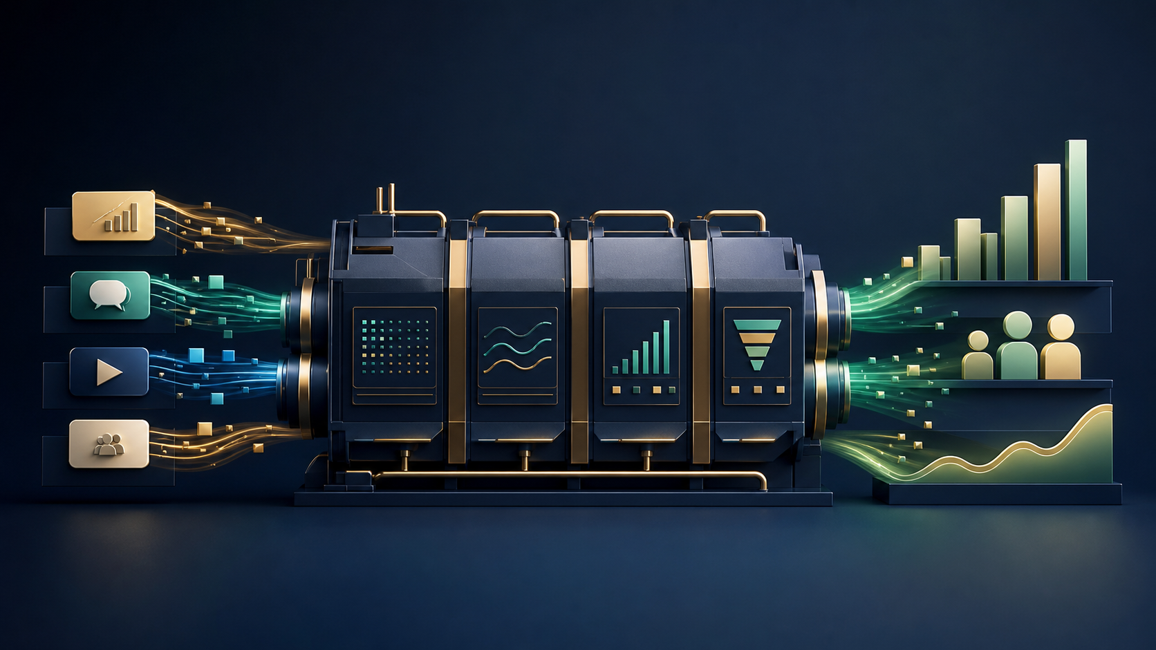 Sistema linear de marketing transformando investimento e demanda qualificada em clientes e receita mensurável