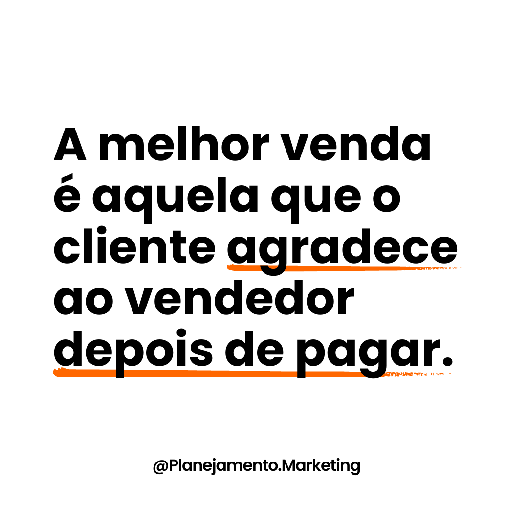 venda que o cliente agradece