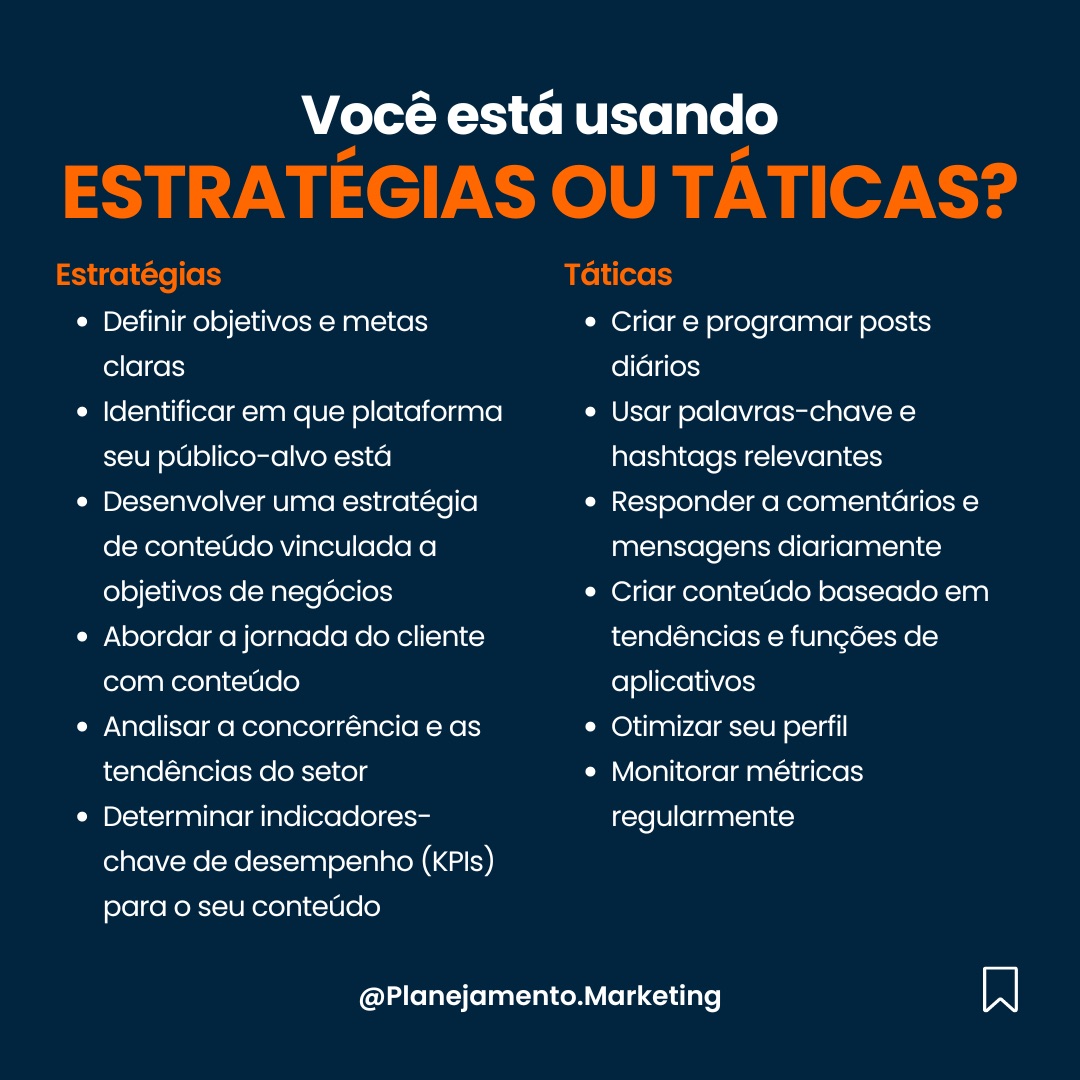 estratégia e táticas — material original