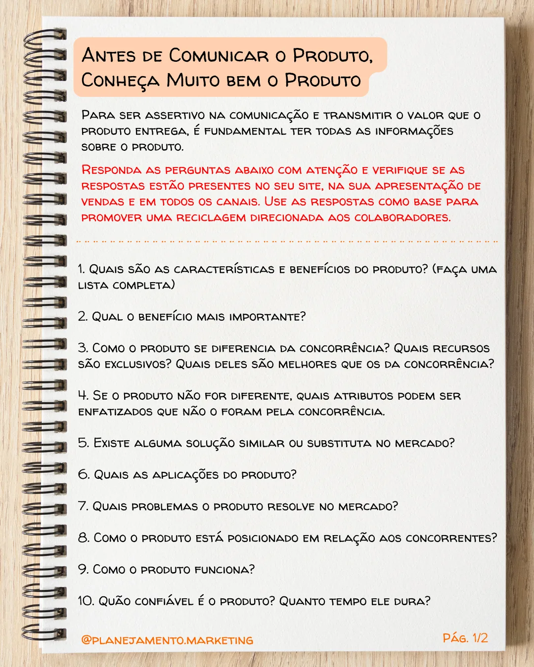 comunicar o produto
