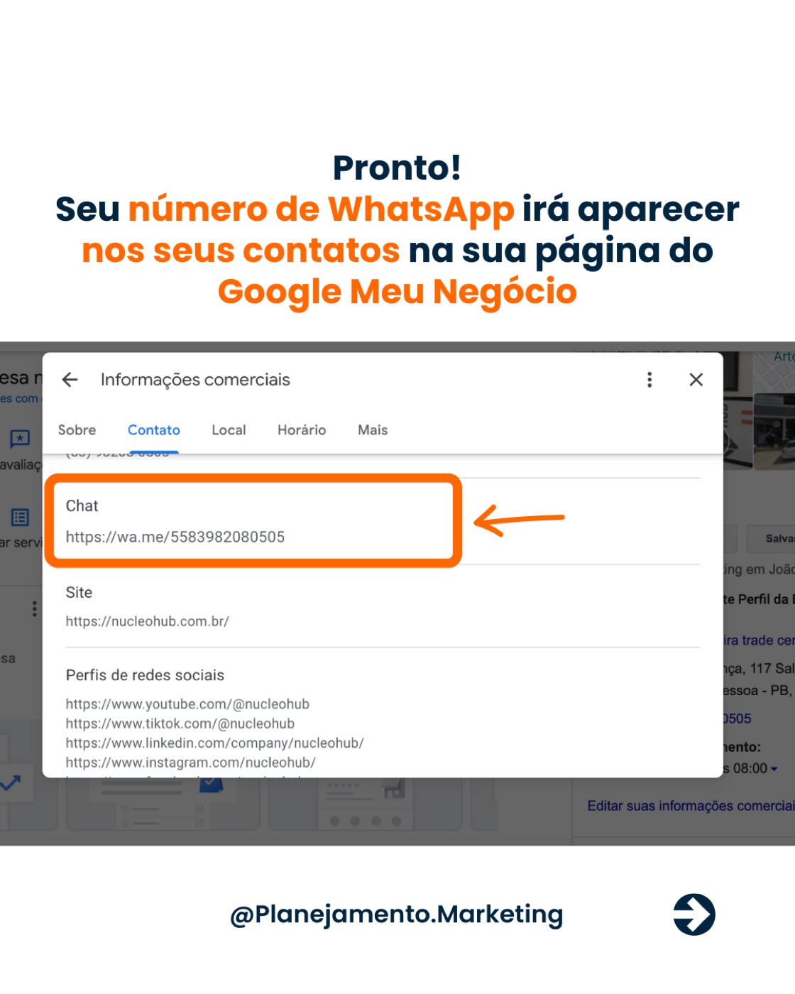 WhatsApp no Google Perfil da Empresa — imagem 6