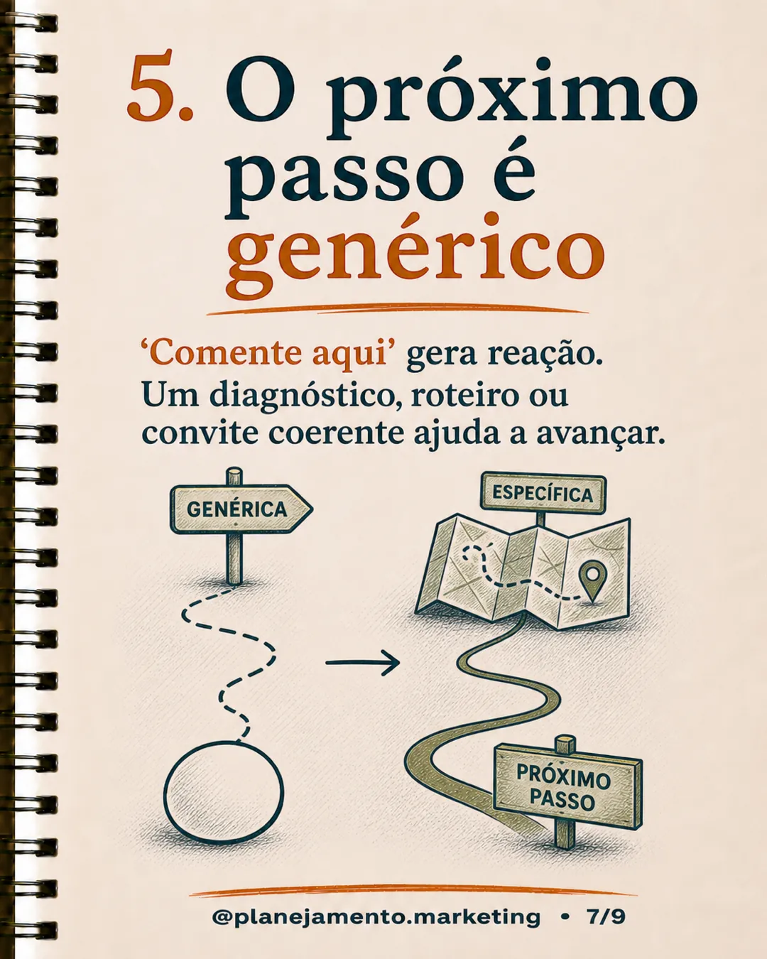 Sinal 5: o próximo passo precisa ser específico e acionável
