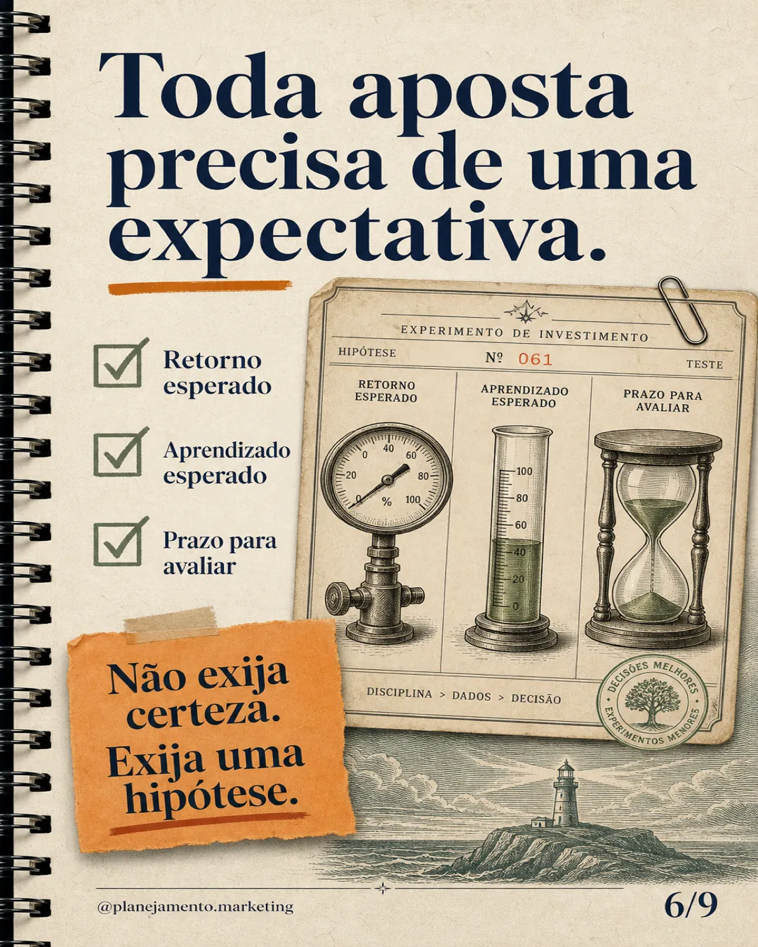 4. Qual retorno ou aprendizagem esperamos? Toda verba precisa de uma hipótese explícita.