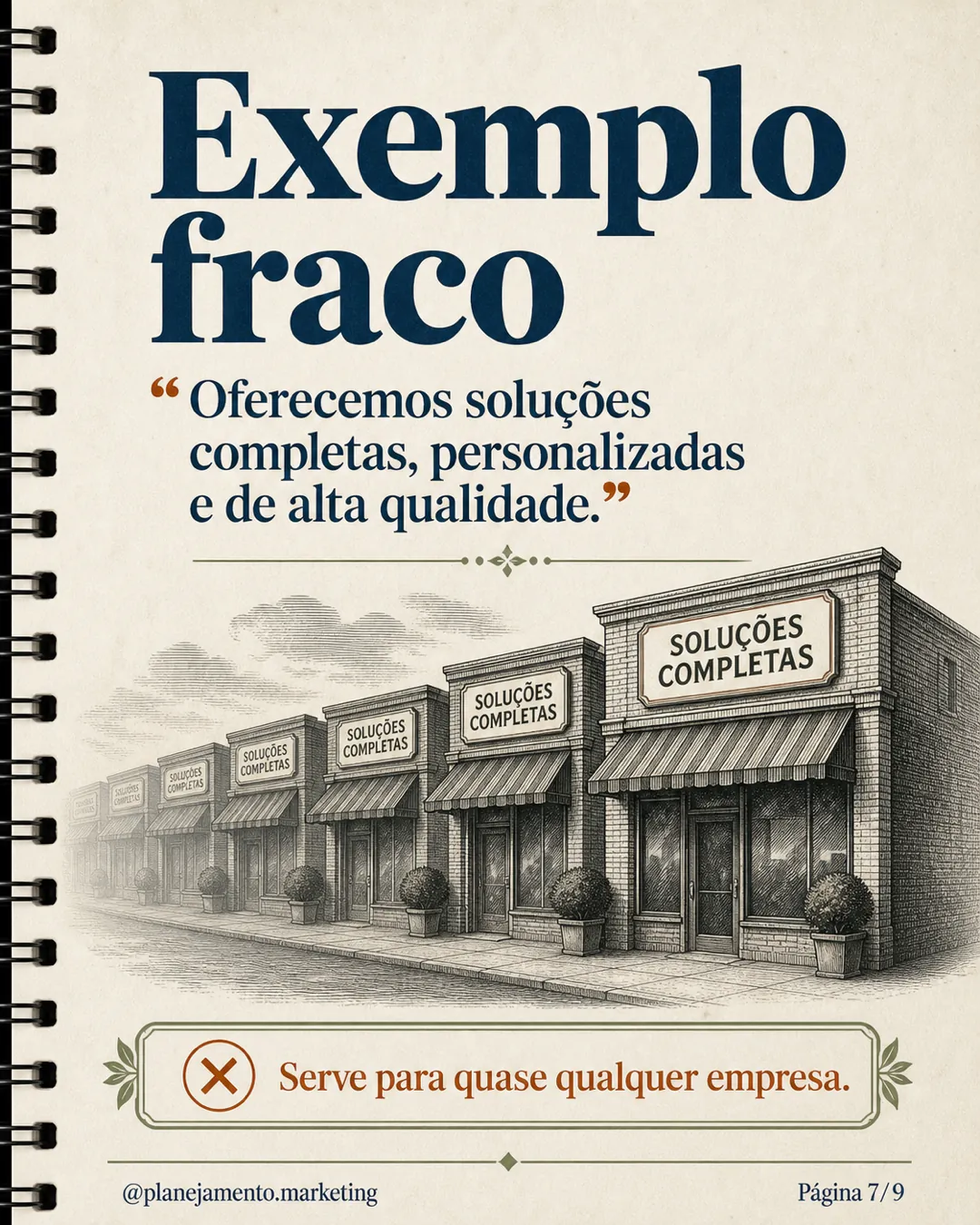 Exemplo de posicionamento genérico