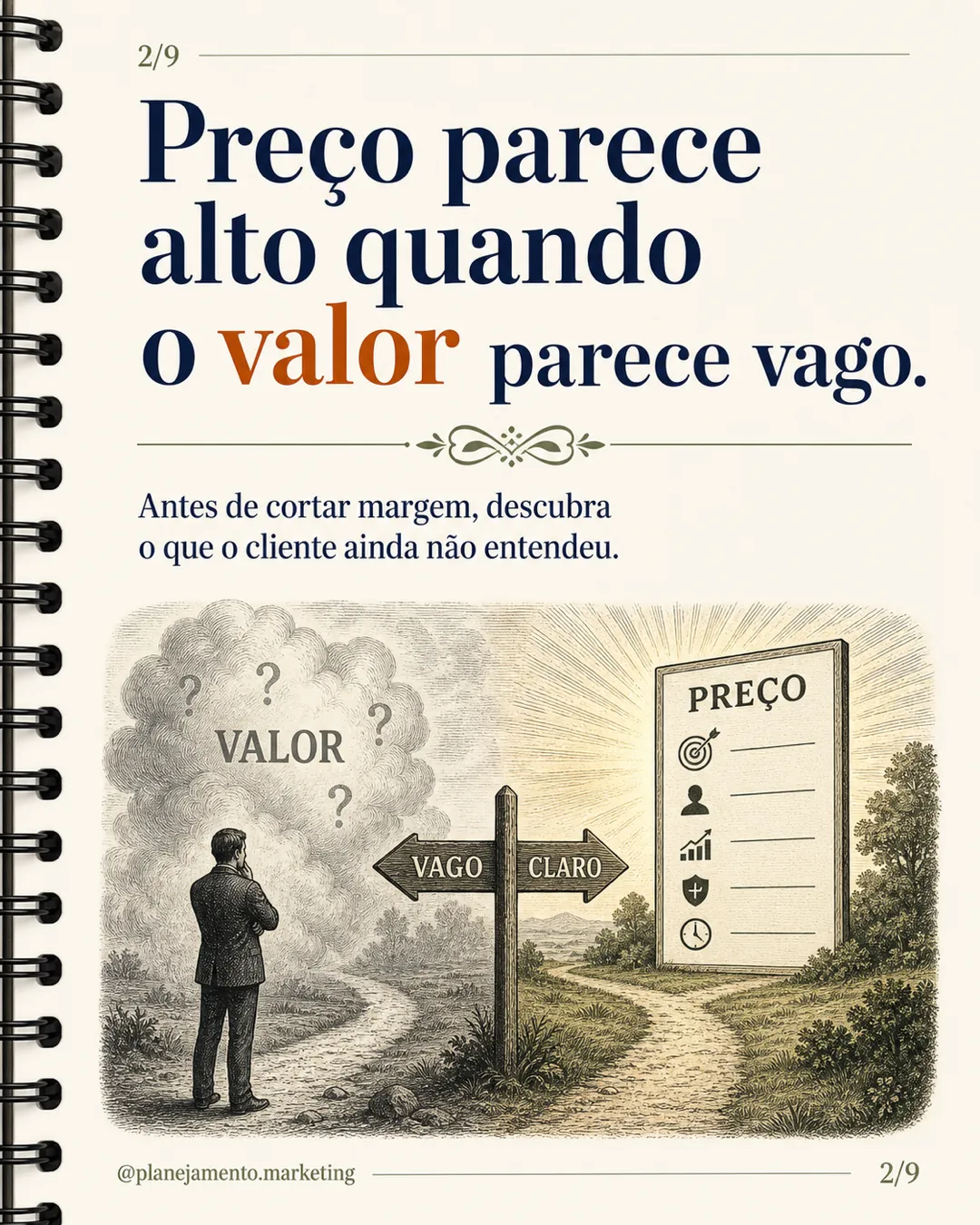 Preço parece alto quando o valor é vago
