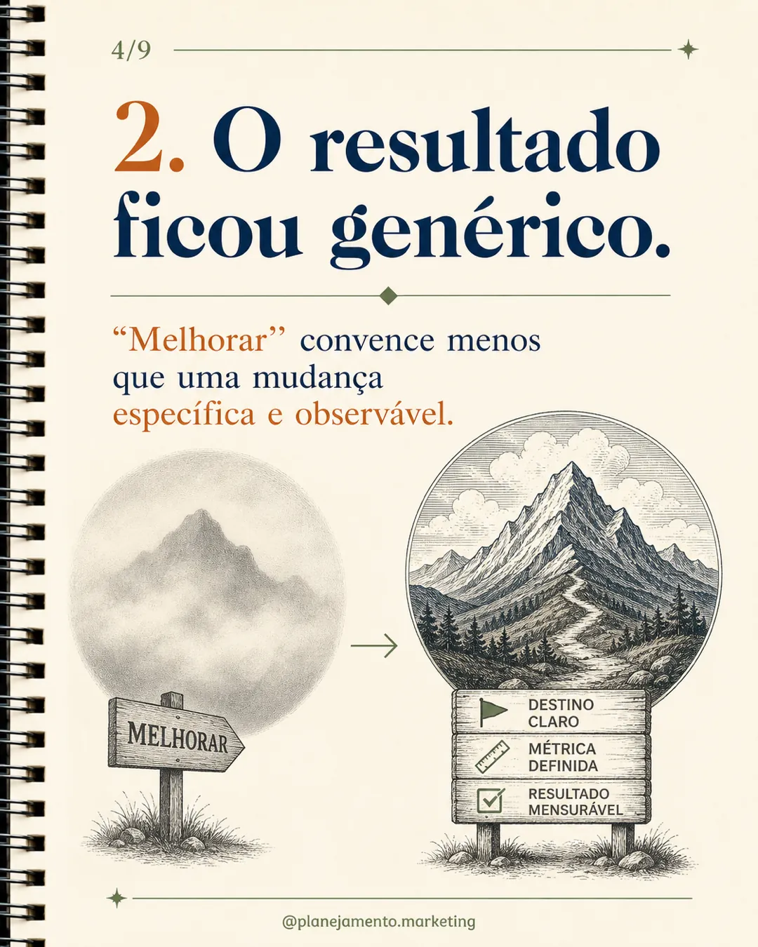 Defina um resultado específico