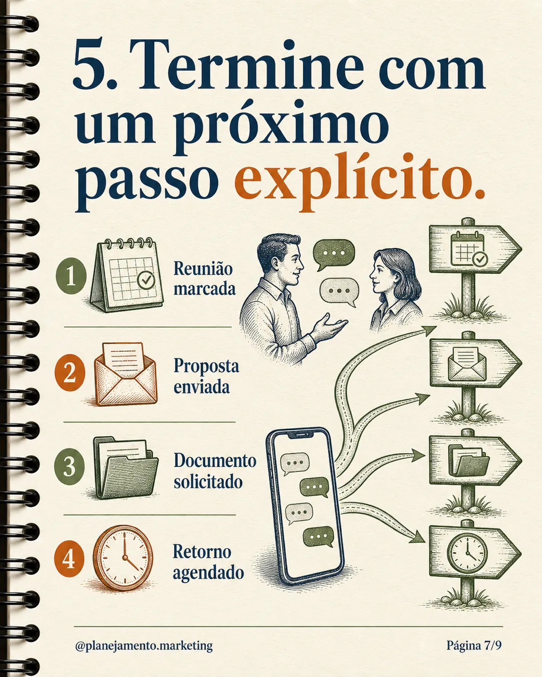 Termine com próximo passo explícito