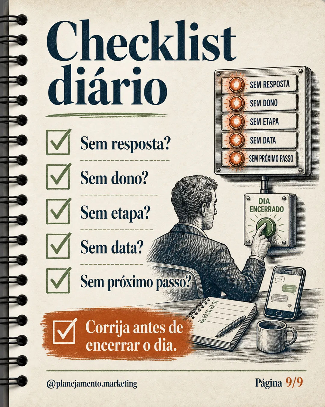 Checklist diário do WhatsApp para vendas