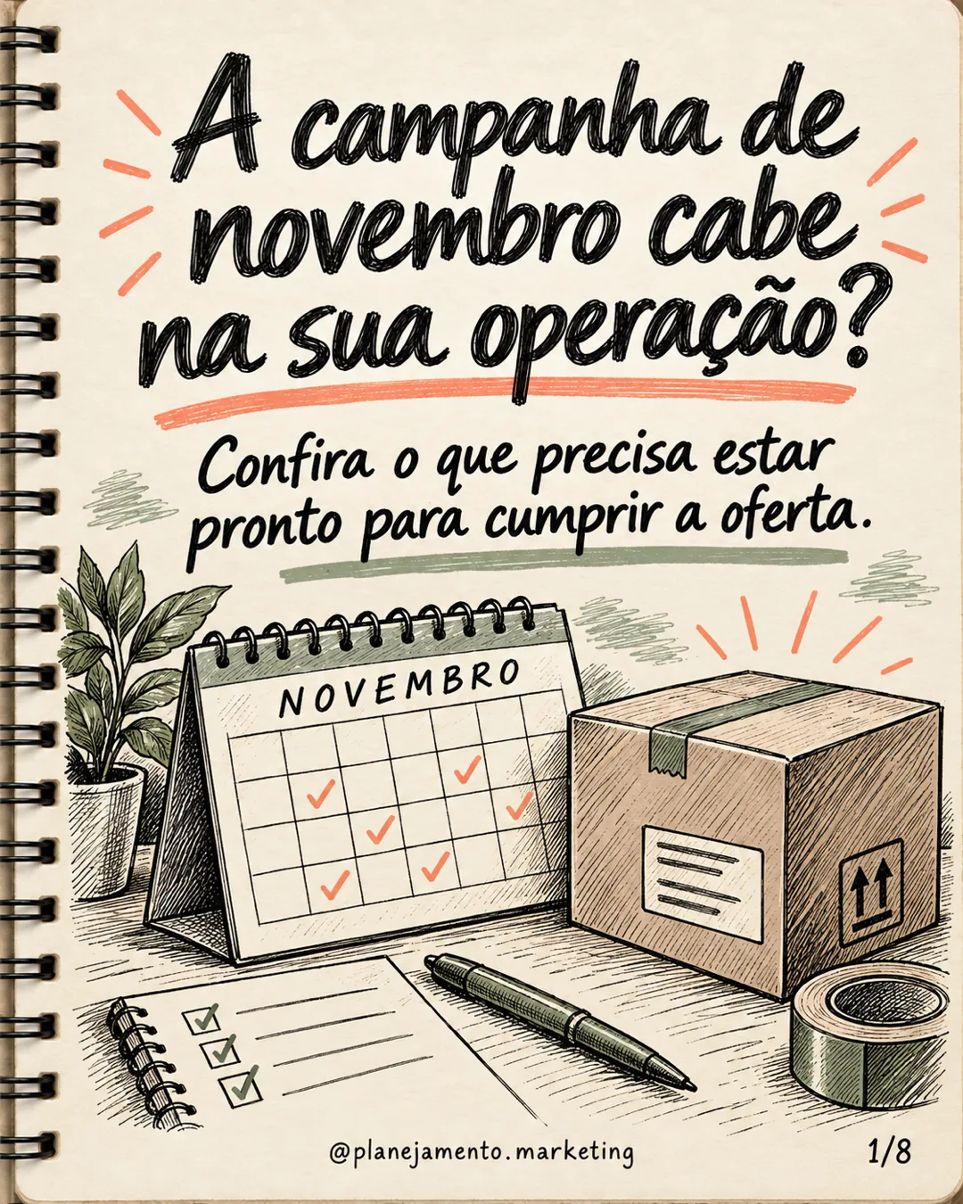 Checklist de prontidão da campanha de novembro: 6 blocos — parte 1 de 8